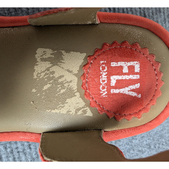 Fly London Lume Sandals Womens EU39 US8 Comfort Leather Coastal Wedge Orange - Picture 7 of 7